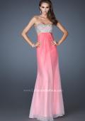 Picture of: Strapless Chiffon Dress with Beaded Bodice and Cut Outs in Pink, Style: 18429, Detail Picture 3