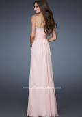 Picture of: Long A-line Prom Dress with Gathers and Stone Detail in Pink, Style: 18435, Back Picture
