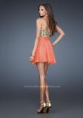 Picture of: Sweetheart Neckline Cocktail Dress with Beaded Bodice in Orange, Style: 18445, Back Picture