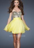 Picture of: Sweetheart Neckline Cocktail Dress with Beaded Bodice in Yellow, Style: 18445, Detail Picture 1