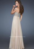 Picture of: Empire Waist Chiffon Prom Dress with Sequins and Beads in Nude, Style: 18447, Back Picture