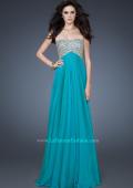 Picture of: Empire Waist Chiffon Prom Dress with Sequins and Beads in Blue, Style: 18447, Detail Picture 1