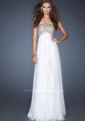 Picture of: Empire Waist Chiffon Prom Dress with Sequins and Beads in White, Style: 18447, Detail Picture 2