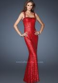 Picture of: Sequin Prom Dress with Rhinestone Accented Bodice in Red, Style: 18450, Main Picture