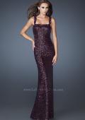 Picture of: Sequin Prom Dress with Rhinestone Accented Bodice in Purple, Style: 18450, Detail Picture 2
