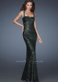 Picture of: Sequin Prom Dress with Rhinestone Accented Bodice in Green, Style: 18450, Detail Picture 3