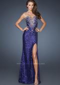 Picture of: Sexy Sequin Dress with Slit and Plunging Neckline in Purple, Style: 18456, Detail Picture 1