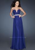 Picture of: Pleated Bodice Long A-line Prom Dress with Rhinestones in Blue, Style: 18457, Main Picture