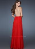 Picture of: One Shoulder Gown with Gathered Detail and Sheer Back in Red, Style: 18466, Back Picture