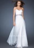 Picture of: Sweetheart Neckline Chiffon Gown with Rhinestone Belt in White, Style: 18471, Detail Picture 2