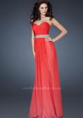 Picture of: Ombre A-line Chiffon Dress with Rhinestones Waistband in Pink, Style: 18486, Main Picture