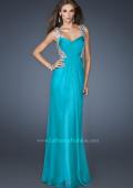 Picture of: Sophisticated Dress with Criss Cross Bodice and Rhinestones in Blue, Style: 18487, Detail Picture 1