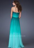 Picture of: Strapless Long Chiffon Dress with Ombre Print in Green, Style: 18497, Back Picture