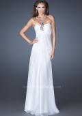 Picture of: Halter Top Long Prom Dress with Stone Embellishments in White, Style: 18499, Main Picture