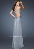 Picture of: Sexy Chiffon Dress with Deep V Neckline and Stones in Silver, Style: 18502, Main Picture