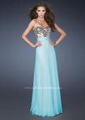 Picture of: A-line Prom Dress with Beaded Bodice and Empire Waist in Blue, Style: 18518, Main Picture
