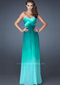 Picture of: Multi Tonal Ombre Dress with Criss Cross Beaded Back in Green, Style: 18525, Main Picture