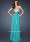Picture of: Flowing Chiffon Prom Dress with Criss Cross Back in Green, Style: 18528, Main Picture