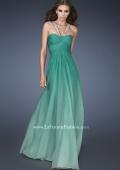 Picture of: Beaded V Strap Prom Dress with Subtle Ombre and Cut Outs in Green, Style: 18529, Detail Picture 1