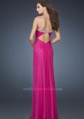 Picture of: Beaded Neckline Long Chiffon Prom Dress in Pink, Style: 18543, Back Picture