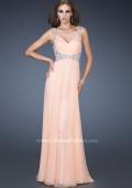 Picture of: V Neckline Sleeveless Prom Dress with Pleating in Orange, Style: 18553, Main Picture