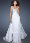 Picture of: Empire Waist Chiffon Prom Dress with Embellished Bodice in White, Style: 18561, Main Picture