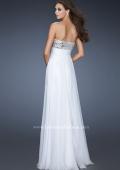 Picture of: Empire Waist Chiffon Prom Dress with Embellished Bodice in White, Style: 18561, Back Picture