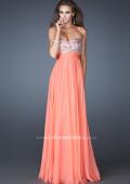Picture of: Empire Waist Chiffon Prom Dress with Embellished Bodice in Orange, Style: 18561, Detail Picture 2