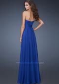 Picture of: Long Chiffon Prom Dress with Center Front Ruching in Blue, Style: 18563, Back Picture