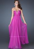 Picture of: Long Chiffon Prom Dress with Center Front Ruching in Purple, Style: 18563, Detail Picture 1