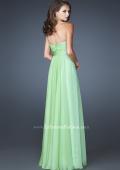 Picture of: Long Chiffon Prom Dress with Center Front Ruching in Green, Style: 18563, Detail Picture 3