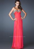 Picture of: Sweetheart Neck Dress with Rhinestones and Flowy Skirt in Orange, Style: 18566, Main Picture
