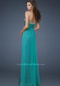 Picture of: Sweetheart Neck Dress with Rhinestones and Flowy Skirt in Green, Style: 18566, Back Picture