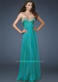 Picture of: Sweetheart Neck Dress with Rhinestones and Flowy Skirt in Green, Style: 18566, Detail Picture 1