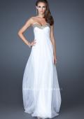 Picture of: Sweetheart Neck Dress with Rhinestones and Flowy Skirt in White, Style: 18566, Detail Picture 2