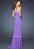 Picture of: Ruched Skirt Cocktail Dress with Multi Colored Stones in Purple, Style: 18567, Back Picture