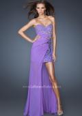 Picture of: Ruched Skirt Cocktail Dress with Multi Colored Stones in Purple, Style: 18567, Detail Picture 2