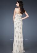 Picture of: Sequined Prom Gown with Iridescent Stone Detailing in Ivory, Style: 18583, Back Picture