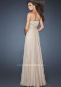 Picture of: Strapless Empire Chiffon Gown with Ruched Sequin Pattern in Nude, Style: 18584, Back Picture