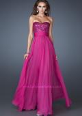 Picture of: Strapless Empire Chiffon Gown with Ruched Sequin Pattern in Pink, Style: 18584, Detail Picture 2