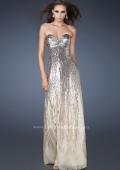 Picture of: Sweetheart Neckline Prom Dress with Cascading Sequins in Nude, Style: 18590, Main Picture