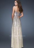 Picture of: Sweetheart Neckline Prom Dress with Cascading Sequins in Nude, Style: 18590, Back Picture