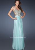 Picture of: Stone Embellished Prom Dress with Sequins and Cut Outs in Blue, Style: 18602, Detail Picture 1