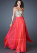 Picture of: Stone Embellished Prom Dress with Sequins and Cut Outs in Orange, Style: 18602, Detail Picture 2