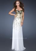 Picture of: Fitted Strapless Dress with Metallic Sequin Detail in White, Style: 18603, Main Picture