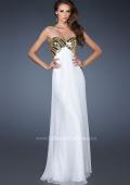 Picture of: Empire Waist Chiffon Prom Dress with Embellished Straps in White, Style: 18608, Main Picture