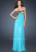 Picture of: Empire Waist Chiffon Prom Dress with Embellished Straps in Blue, Style: 18608, Detail Picture 1
