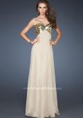 Picture of: Empire Waist Chiffon Prom Dress with Embellished Straps in Nude, Style: 18608, Detail Picture 2