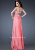 Picture of: Long Prom Dress with Gem Bordered Neckline and Beads in Pink, Style: 18609, Back Picture