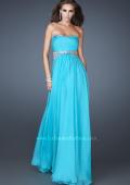 Picture of: Classic Chiffon Prom Dress with Beaded Neckline and Waist in Blue, Style: 18611, Main Picture